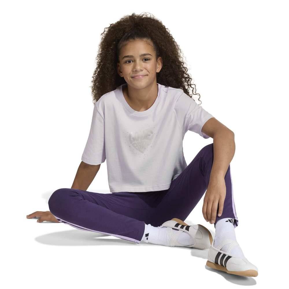 ADIDAS GIRLS EVERYDAY GLAM CROPPED GRAPHIC T-SHIRT