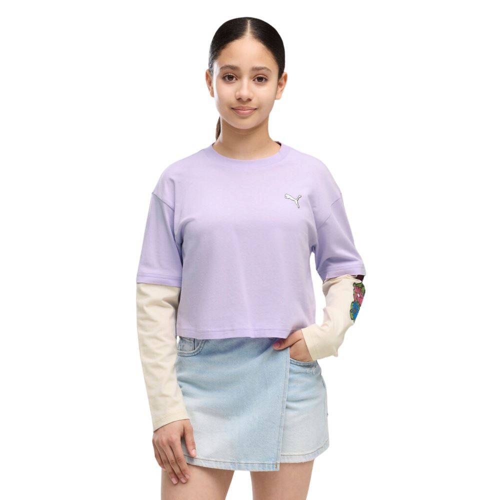 PUMA MID90S RELAXED SHORT LENGTH LAYERED LONGLSEEVE TEE G