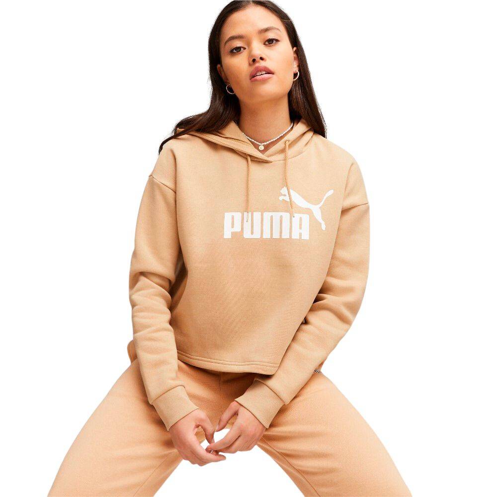 PUMA ESSENTIALS WOMENS CROPPED LOGO HOODIE