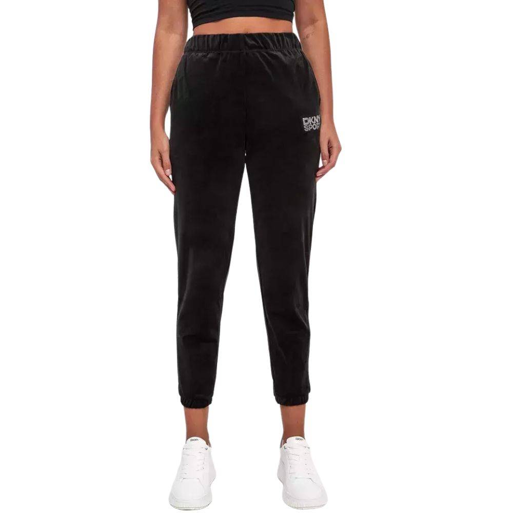 DKNY VELOUR RHINESTONE LOGO RELAXED JOGGER