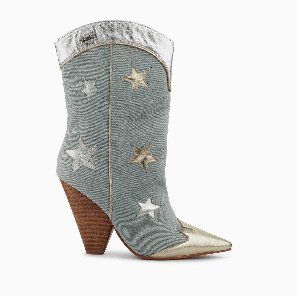 LIU JO GUENDA DENIM COWBOY BOOTS