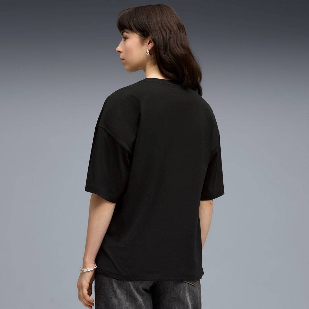 PUMA ESS GRAPHICS LEO LUXE BEDAZZLED OVERSIZED TEE