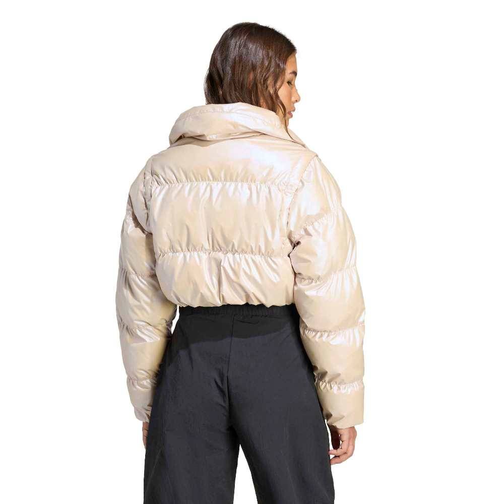 ADIDAS ORIGINALS ESSENTIALS GLOSSY 2IN1 CROPPED PUFFER