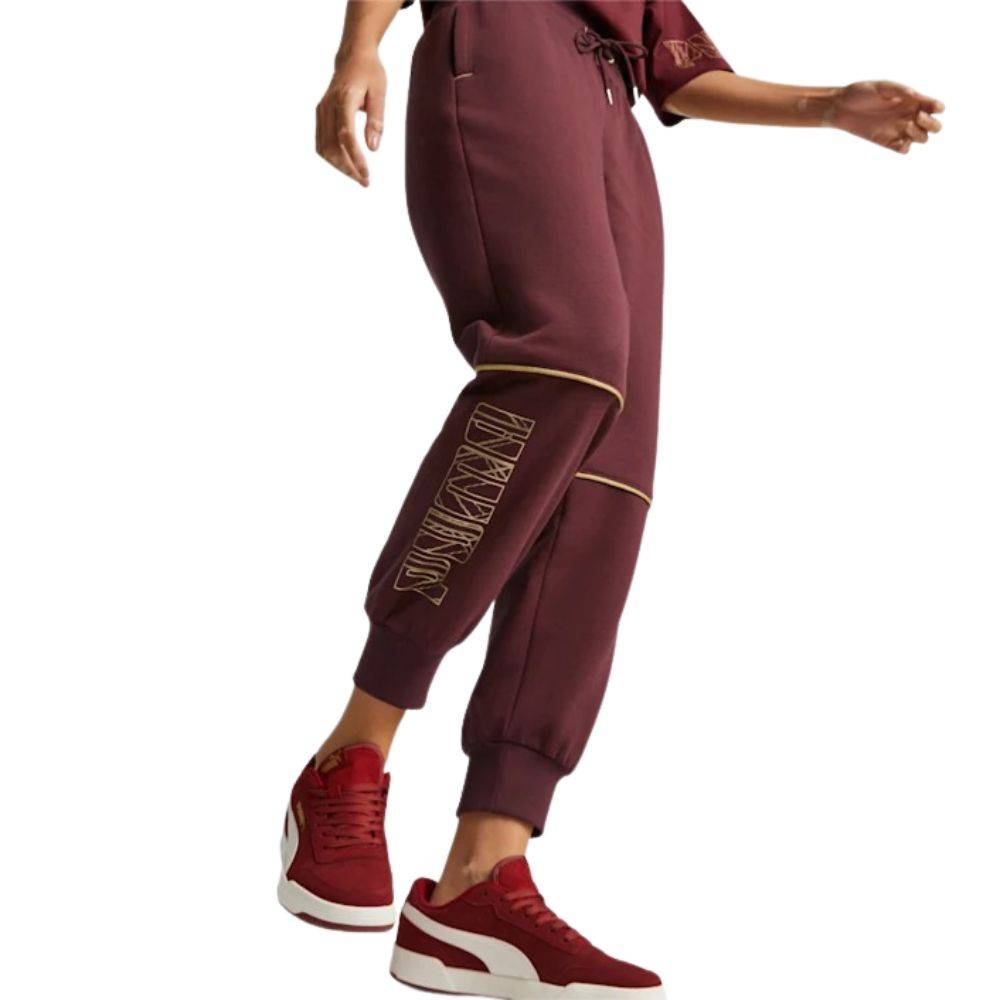 PUMA POWER DECO GLAM WOMENS HIGH-WAIST PANTS