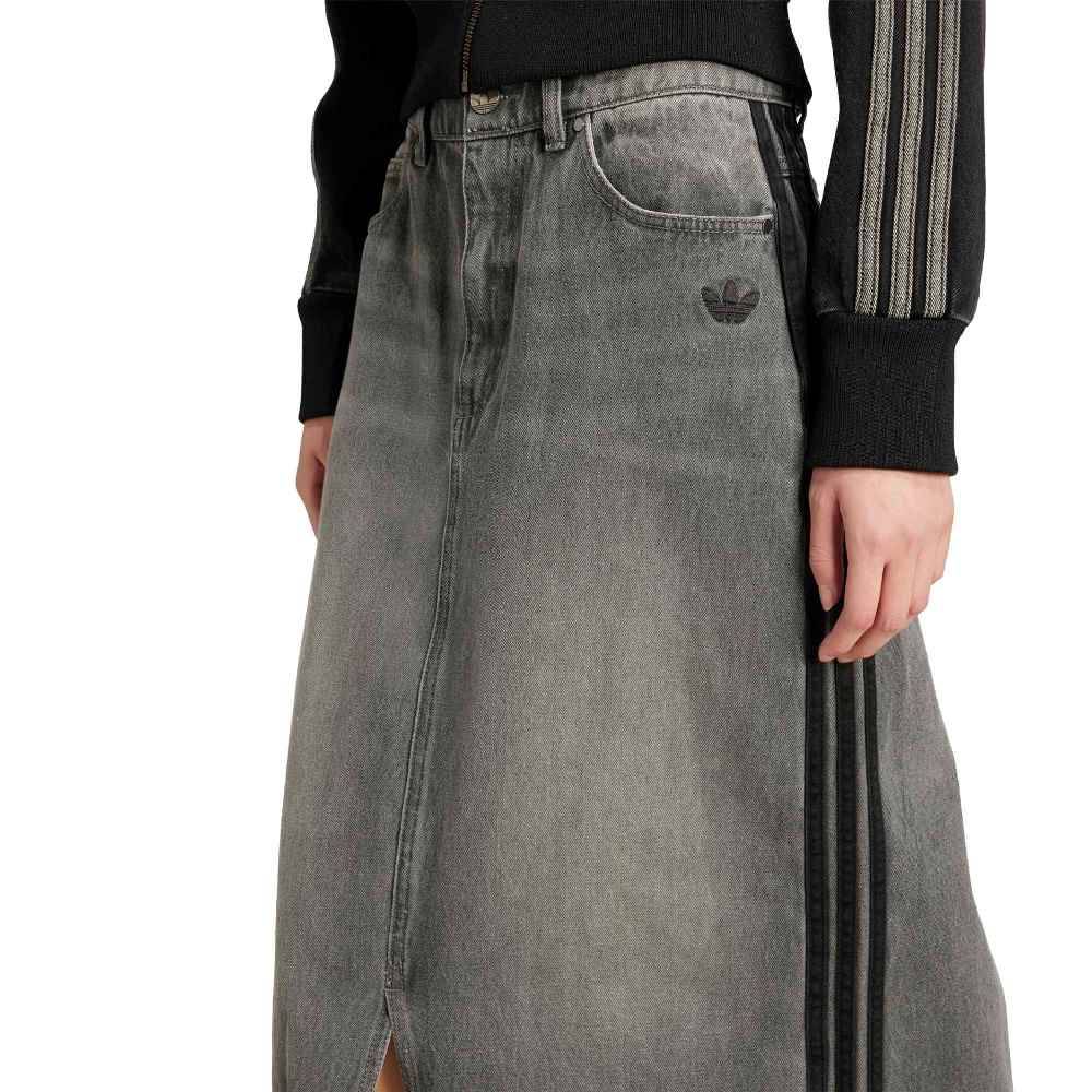ADIDAS ORIGINALS ADICOLOR 3 STRIPES DENIM PENCIL SKIRT