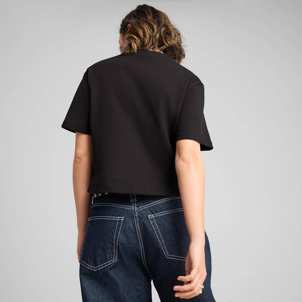 PUMA WARDROBE ESS RIBBED RELAXED TEE