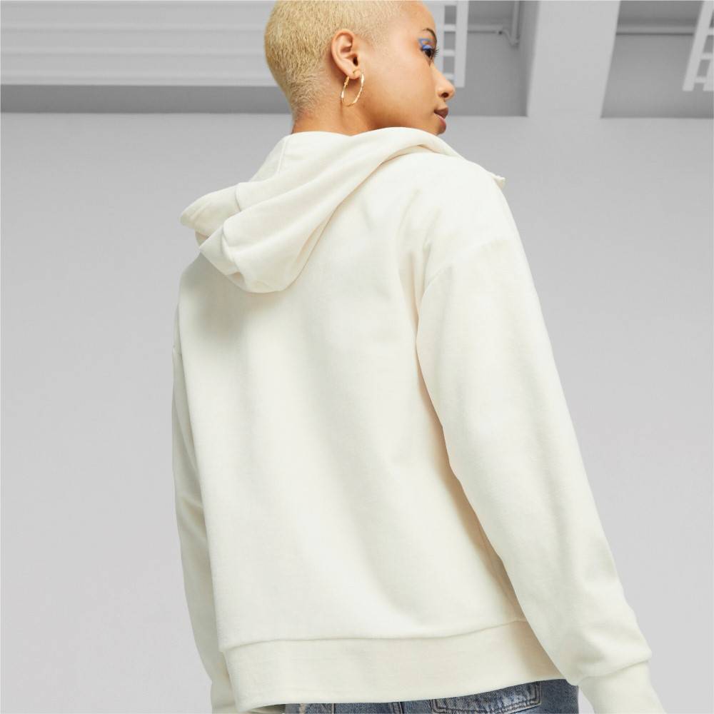 PUMA ESS ELEVATED VELOUR FULL-ZIP HOODIE