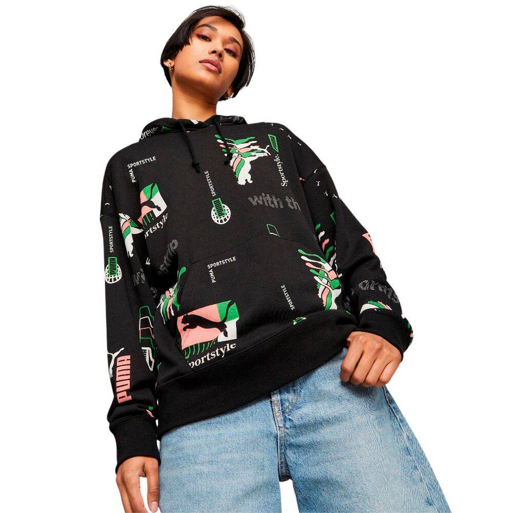 PUMA CLASSIC BRAND LOVE WOMENS PRINTED HOODIE