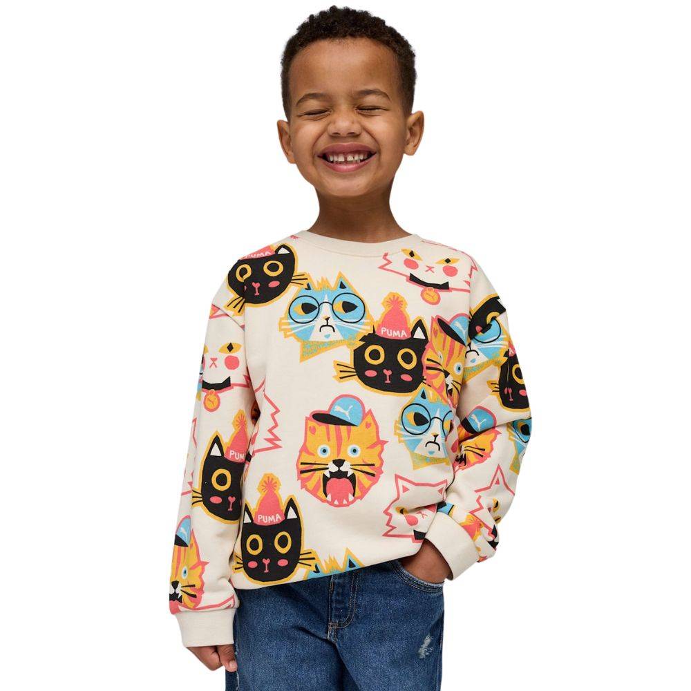 PUMA MOODY CAT AOP CREW TR PS