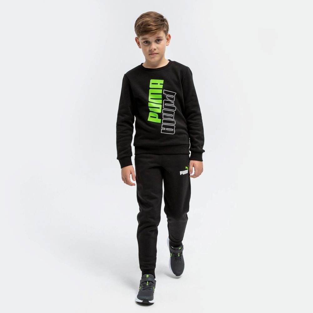 PUMA BOYS POWER LOGO FLEECE CREW
