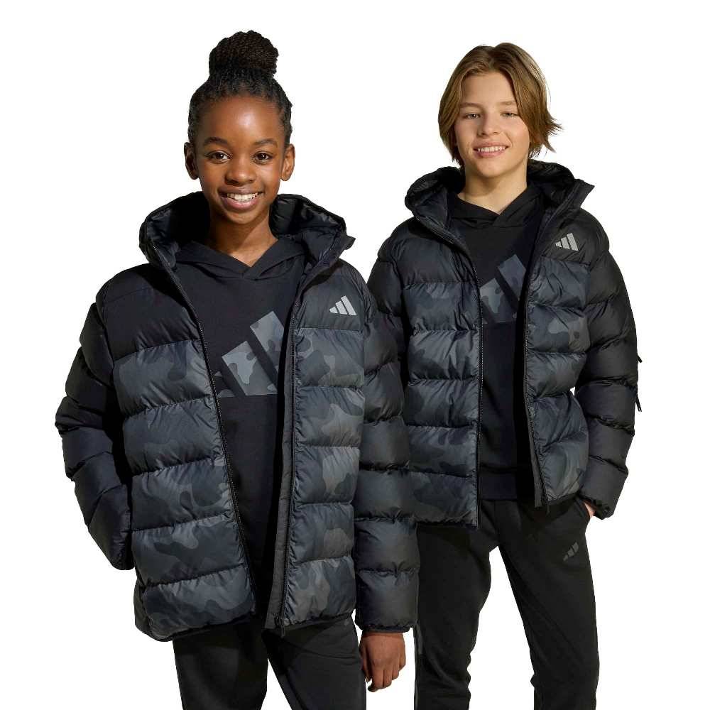 ADIDAS YOUTH SYNTHETIC DOWN ALLOVER PRINT JACKET