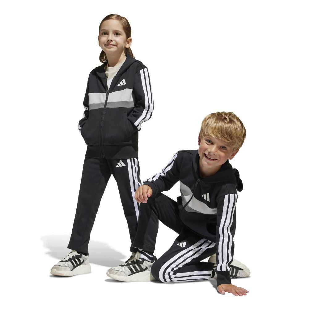ADIDAS LITTLE KIDS SEASONAL ESSENTIALS TIBERIO 3 STRIPES FLEECE TRACKSUIT