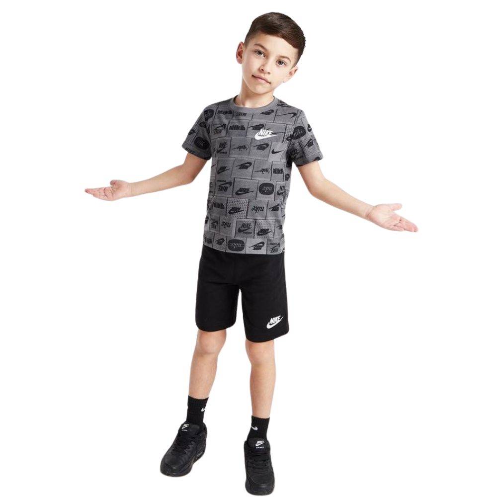 NIKE LITTLE KIDS B NSW CLUB SSNL AOP SHORT SET