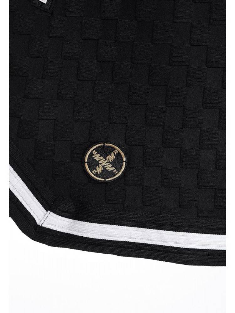 MWM BLACK SQUARE PATTERN SOFT FABRIC SHORTS