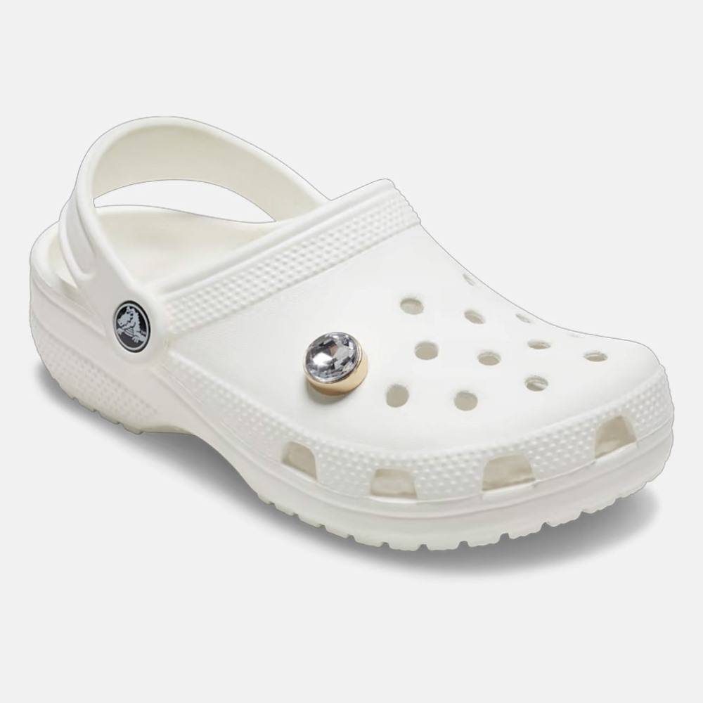 CROCS GOLD CLEAR GEM JIBBITZ