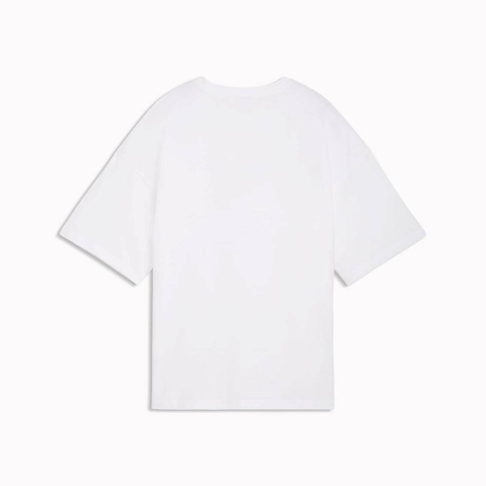 PUMA ESS GRAPHICS LEO LUXE BEDAZZLED OVERSIZED TEE