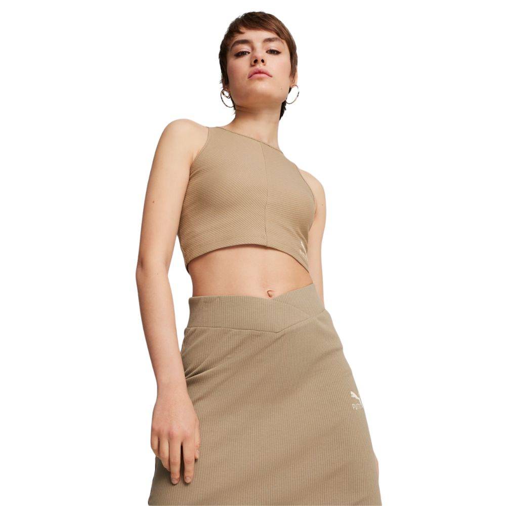 PUMA CLASSICS RIBBED CROP TOP