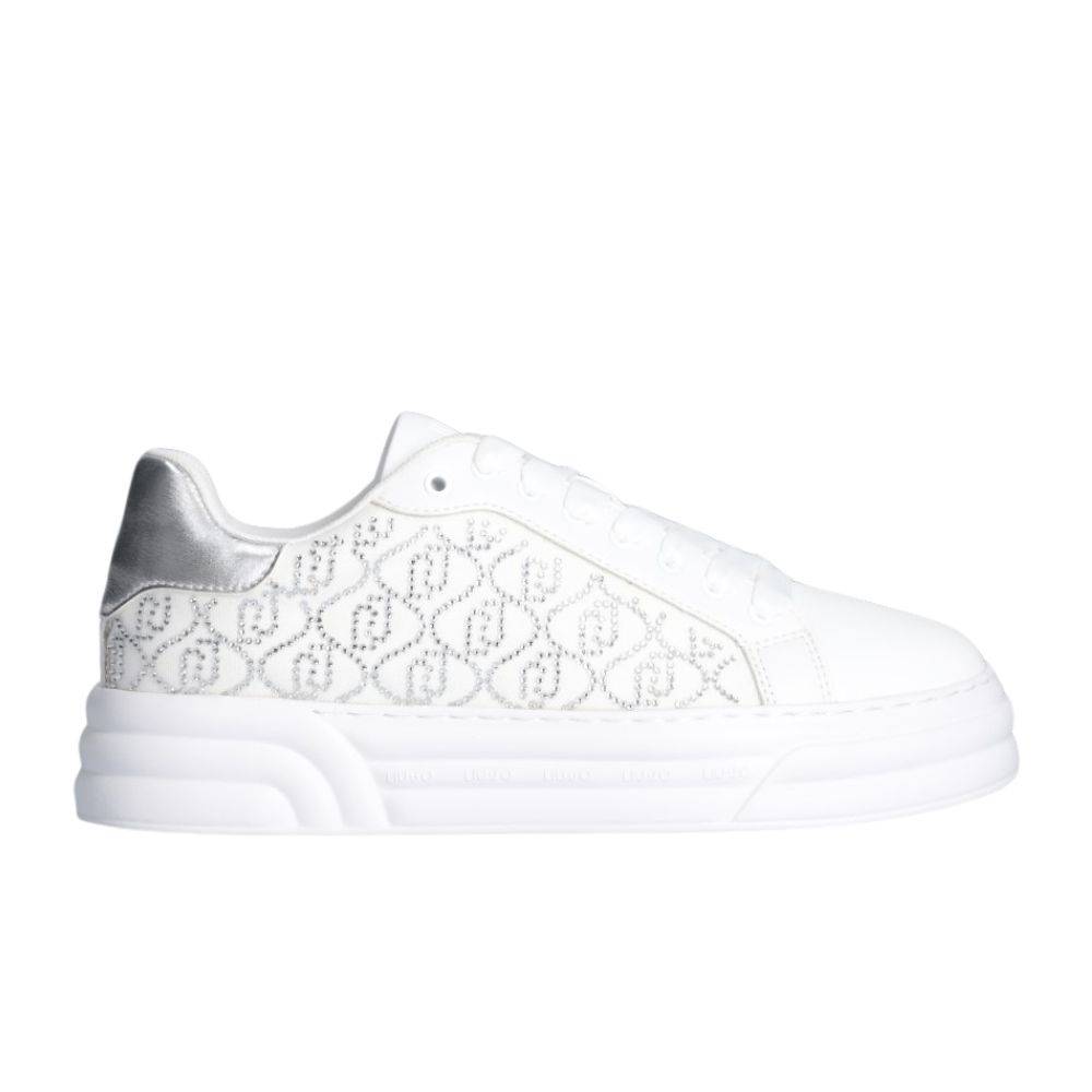 LIU JO CLEO 12 - PLATFORM SNEAKERS WITH RHINESTONE LOGO