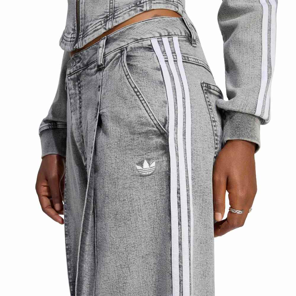 ADIDAS ORIGINALS BADIGIRL DENIM PLEATS WIDE LEG PANTS