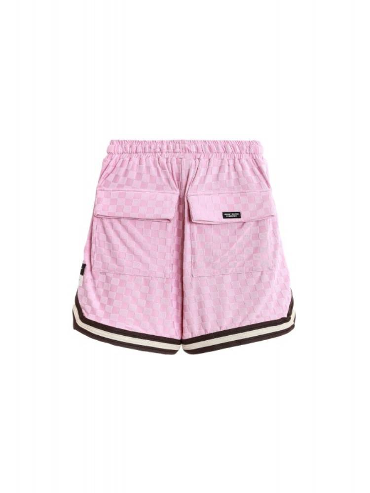 MWM BLACK SQUARE PATTERN SOFT FABRIC SHORTS