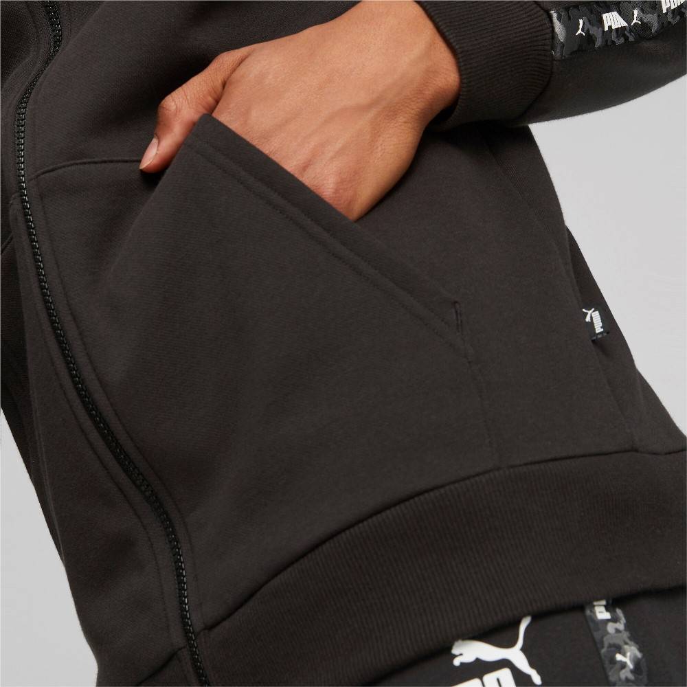 PUMA ESS TAPE CAMO FULL-ZIP HOODIE