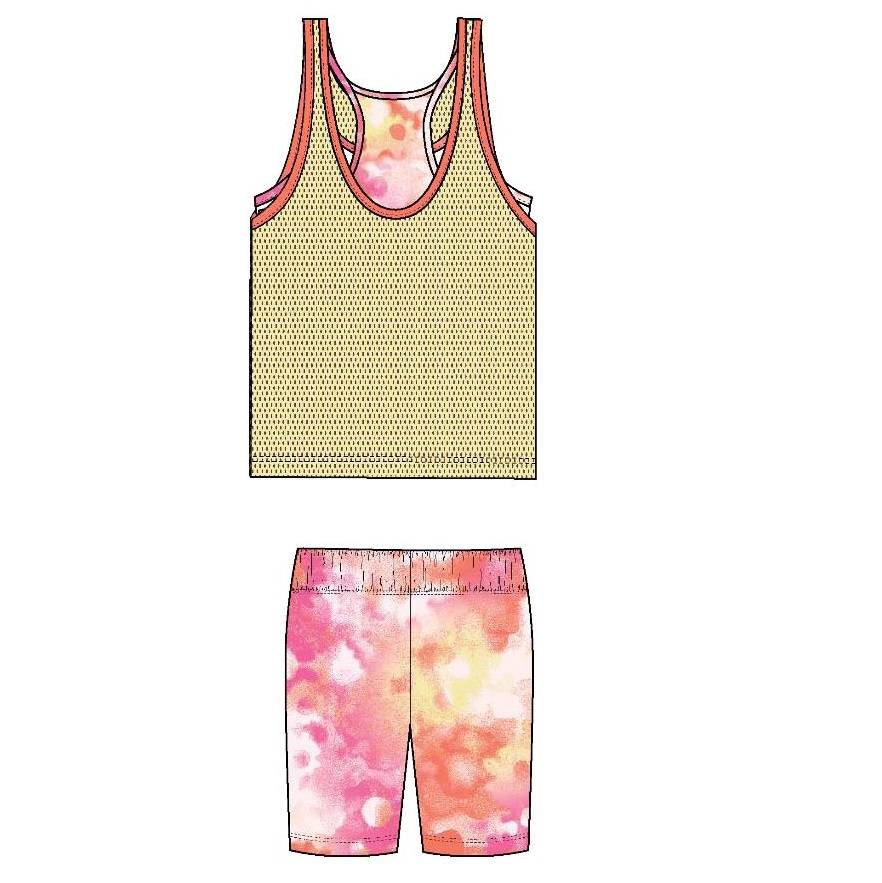 CONVERSE LITTLE GIRLS SPORT TANK PRINTED SHORT SET