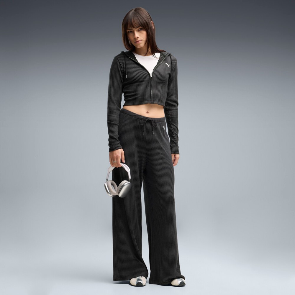 PUMA ESS RIBBED WIDE LEG SOFT TOUCH PANTS OP