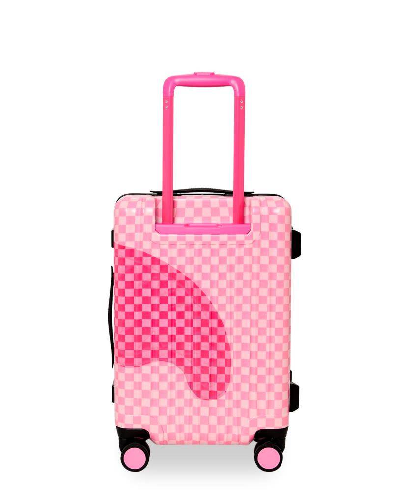 SPRAYGROUND PINK SHARKS IN PARIS PATCH CARRY-ON LUGGAGE