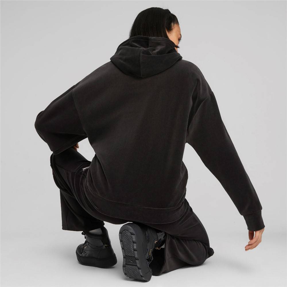 PUMA ESS ELEVATED VELOUR FULL-ZIP HOODIE