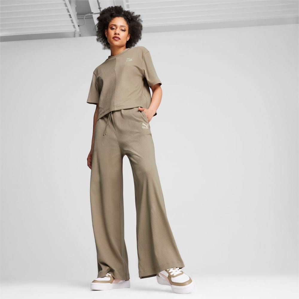 PUMA CLASSICS RIBBED RELAXED PANTS