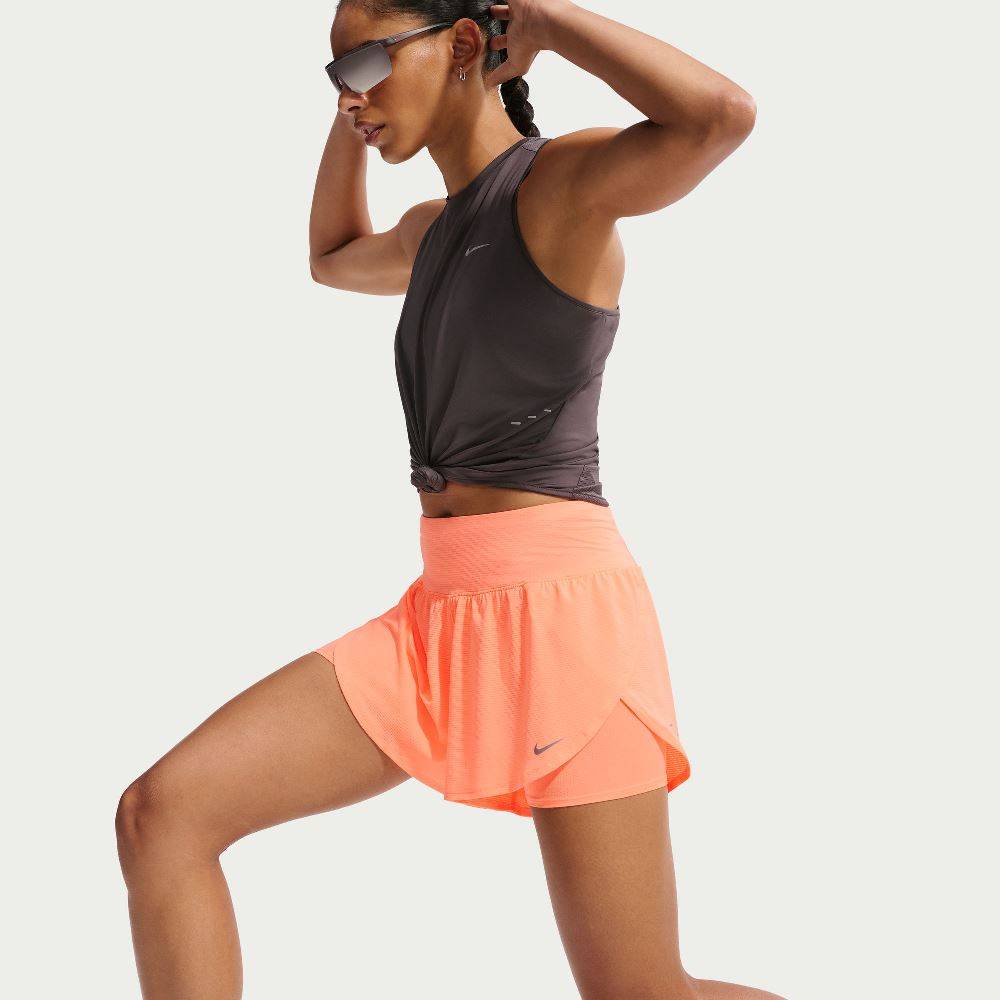 NIKE WOMENS MESH 2-IN-1 TRAINING SHORT