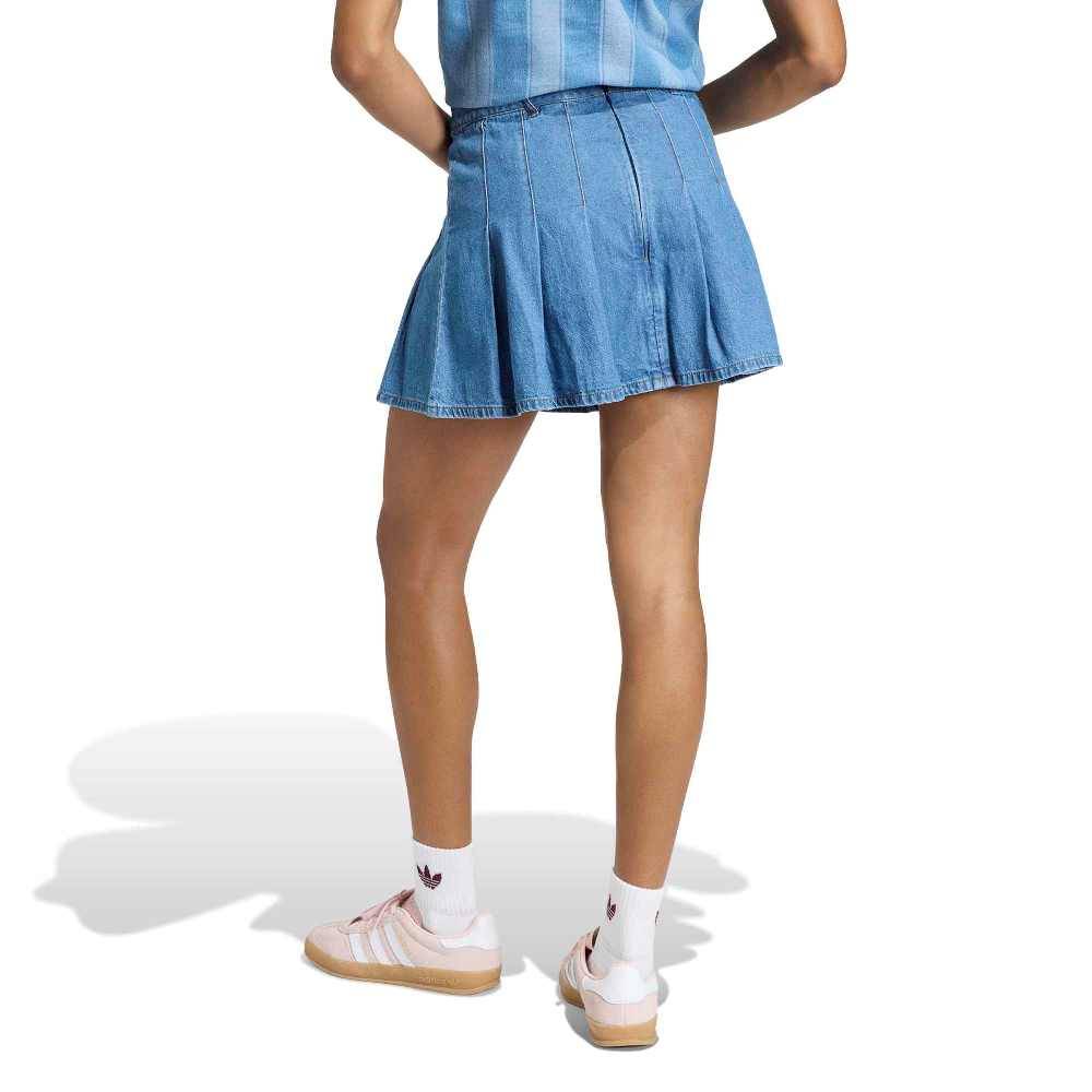 ADIDAS ORIGINALS DENIM PLEATED SKIRT