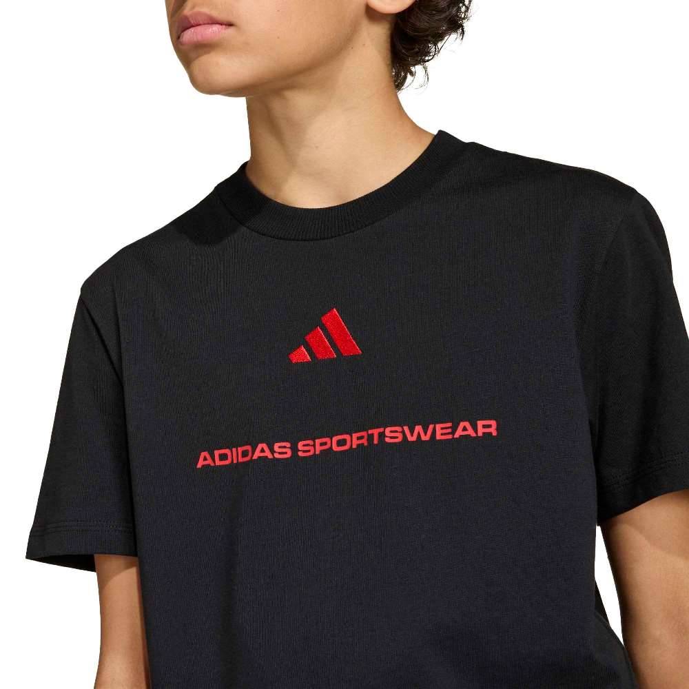 ADIDAS BOYS SLOGAN SINGLE JERSEY T-SHIRT