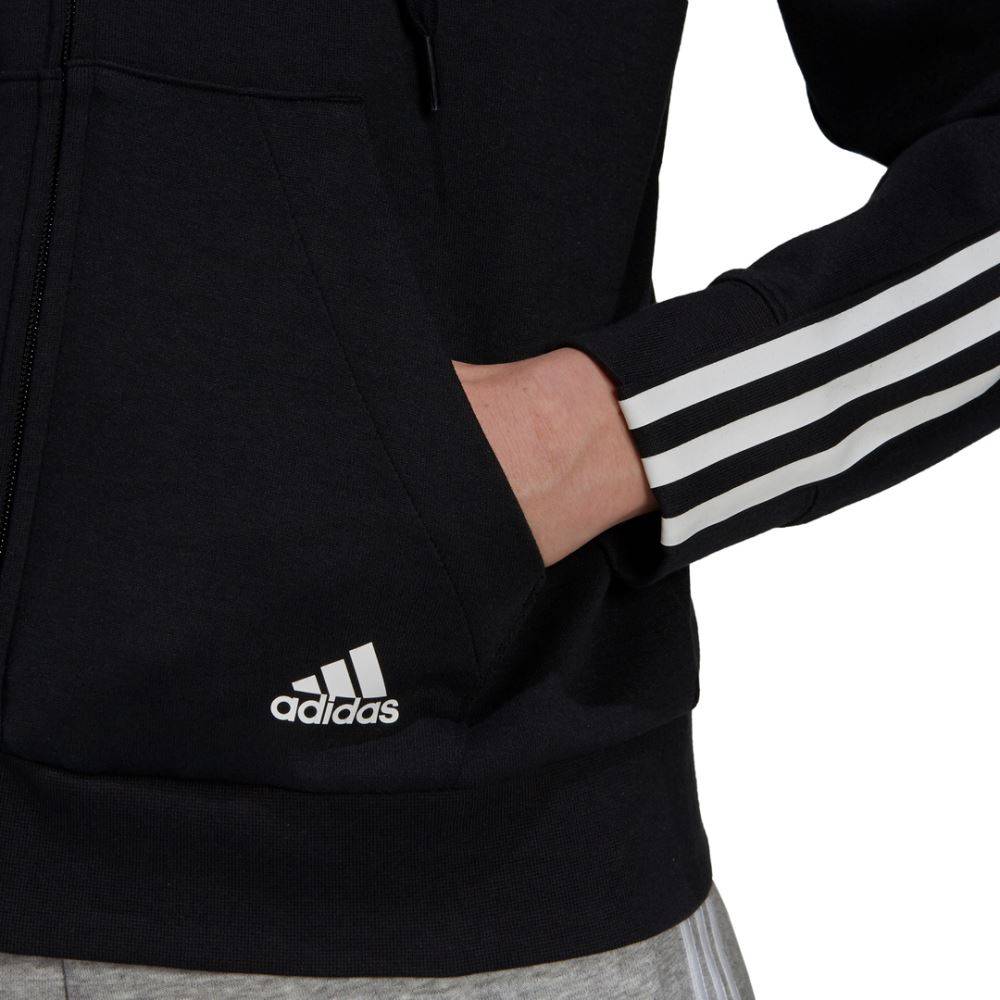 ADIDAS WOMENS ESSENTIALS LOOSE-CUT 3-STRIPES FULL-ZIP HOODIE