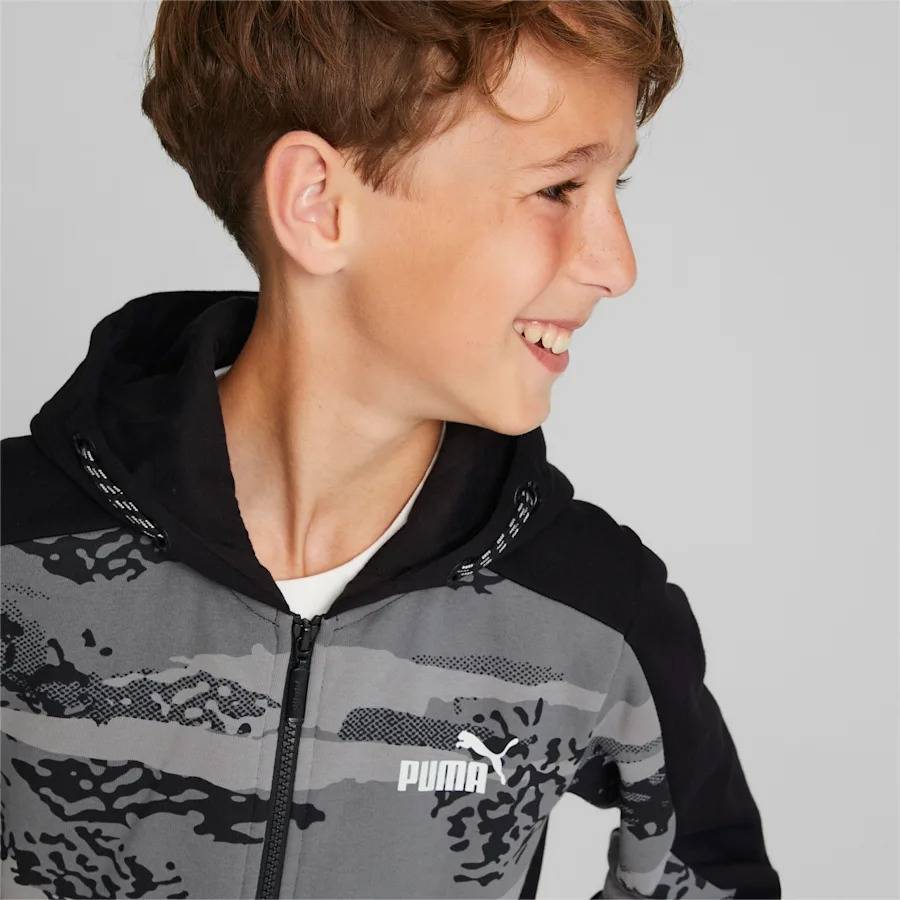 PUMA ALPHA YOUTH FULL-ZIP FLEECE HOODIE