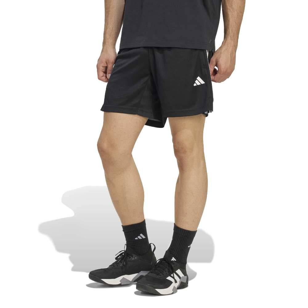 ADIDAS M WORKOUT ESSENTIALS BASE 3-STRIPES PIQUE 7 INCH SHORTS