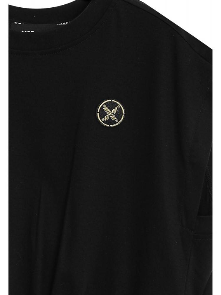 MWM BLACK SLEEVELESS TOP DOUBLE FABRIC DETAIL