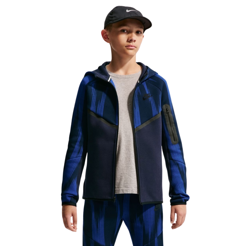 NIKE NSW KIDS TECH FLEECE AOP FZ HOODIE