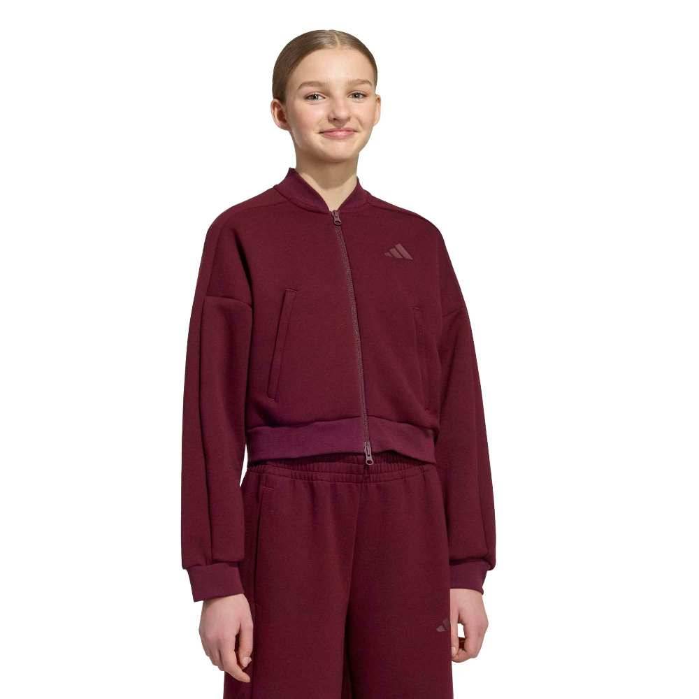 ADIDAS GIRLS FUTURE ICONS 3 STRIPES FULL ZIP TRACK TOP