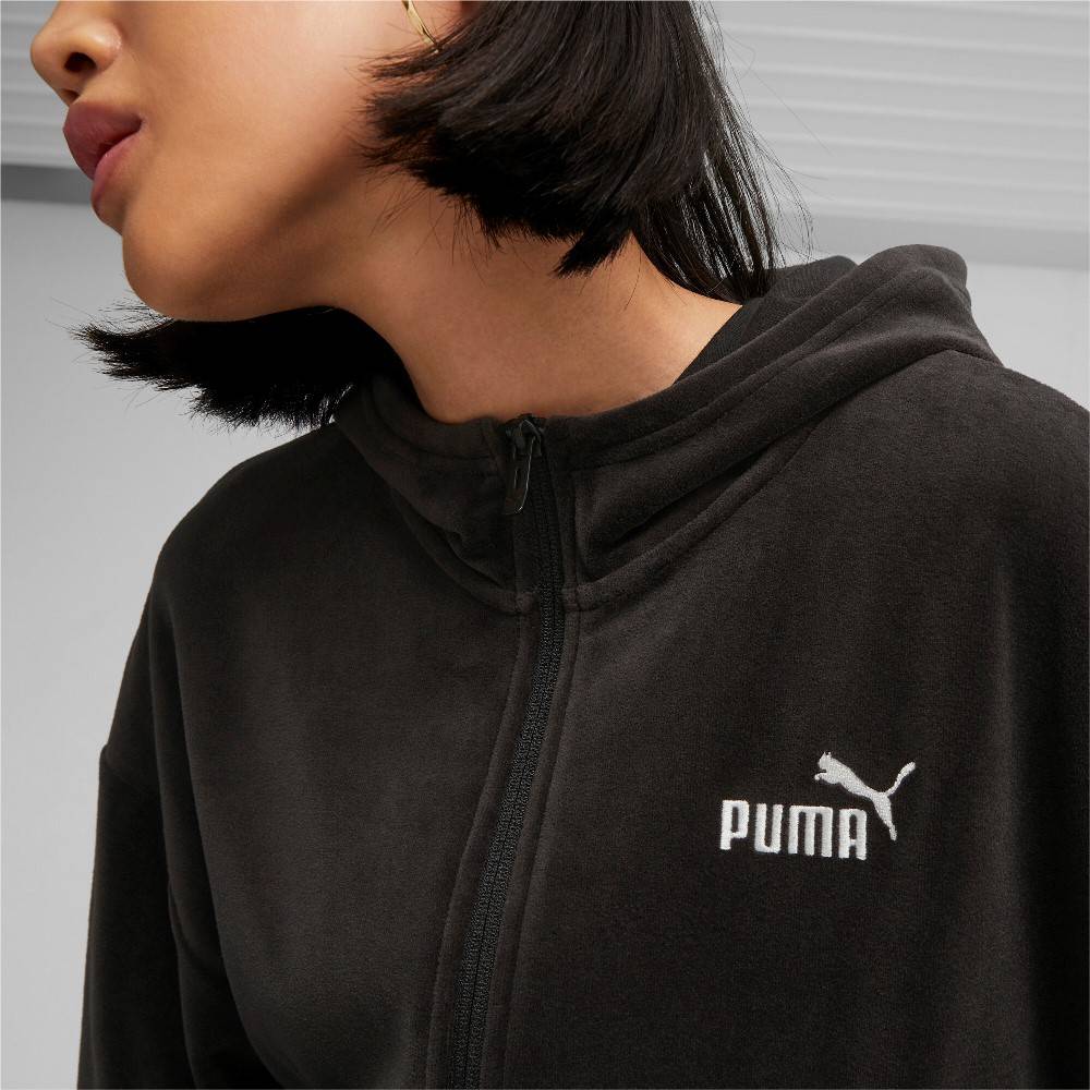 PUMA ESS ELEVATED VELOUR FULL-ZIP HOODIE
