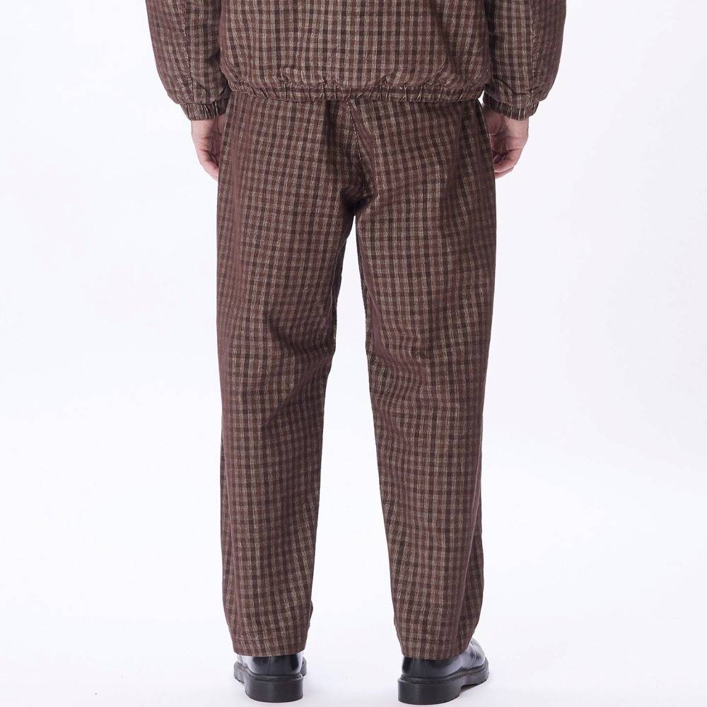 OBEY FUBAR PLEATED PLAID CORD PANT