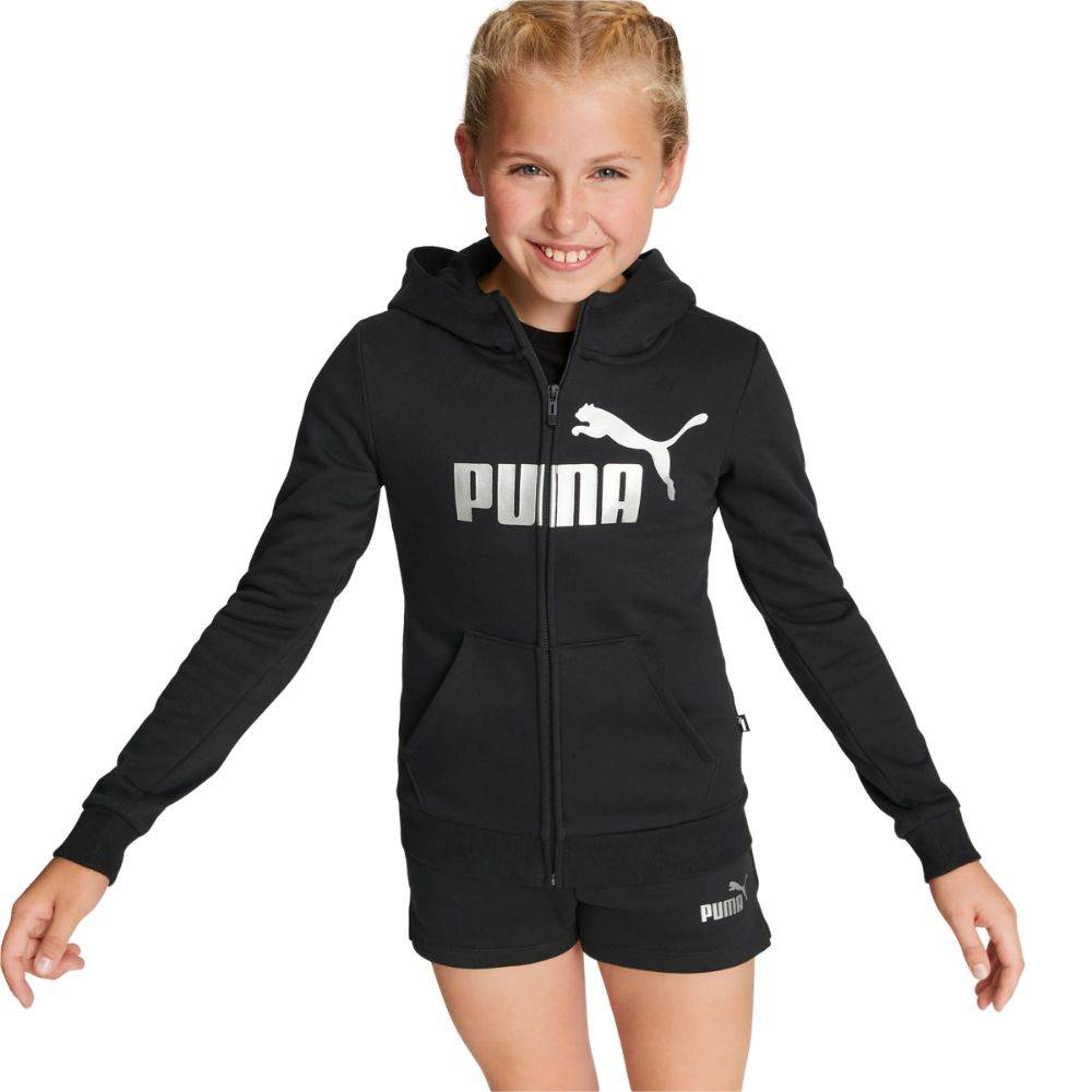 PUMA ESSENTIAL LOGO GIRLS FLEECE FULL-ZIP HOODIE