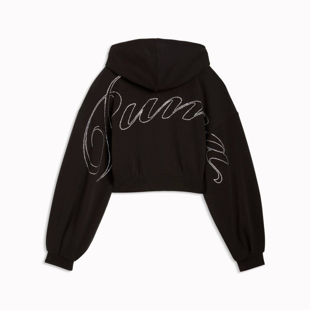 PUMA ESSENTIALS GRAPHIC BEDAZZLED FZ HOODIE TR
