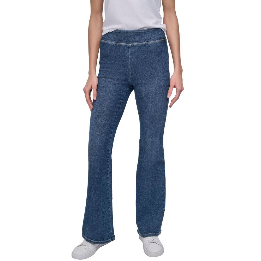 DKNY HIGH RISE PULL ON FLARE DENIM PANT