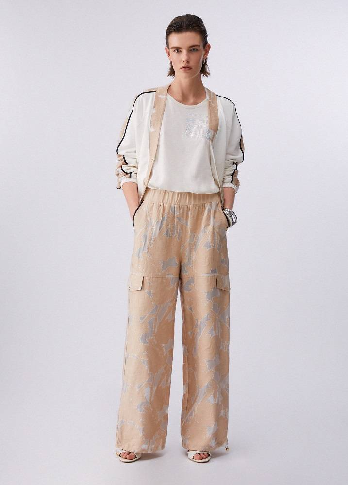 LIU JO ORGANZA JACQUARD TROUSERS