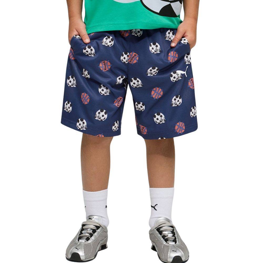 PUMA SPORTY CATS RELAXED AOP MESH SHORTS PS