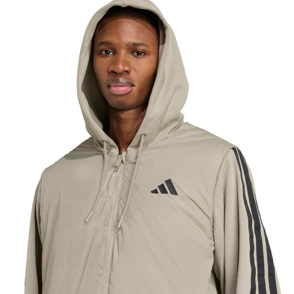 ADIDAS M ESSENTIALS CLIMAWARM 3 STRIPES INSULATED HOODED HYBRID JACKETS