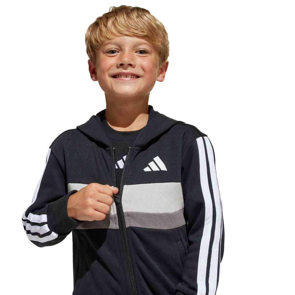 ADIDAS LITTLE KIDS SEASONAL ESSENTIALS TIBERIO 3 STRIPES FLEECE TRACKSUIT