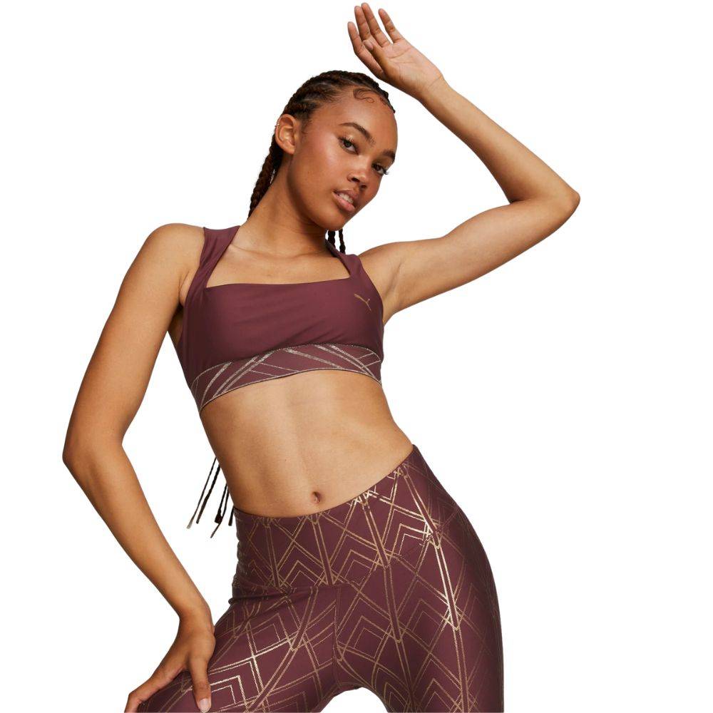 PUMA MID IMPACT DECO GLAM TRAINING BRA