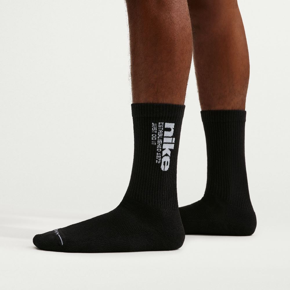 NIKE EVERYDAY ELEVATED CREW SOCKS MULTI GRAPHIC (3-PAIRS)
